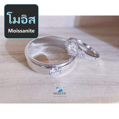 Couple ring set – Moissanite in 925 silver by Madduck Jewels