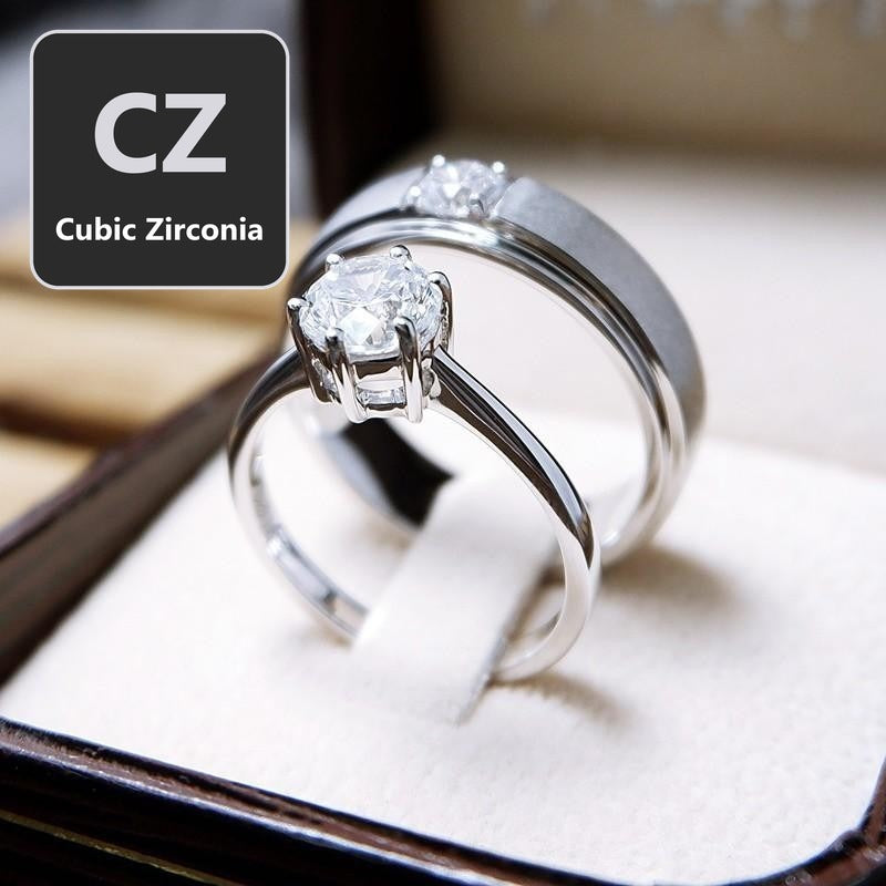 Couple ring set – CZ in 925 silver by Madduck Jewels