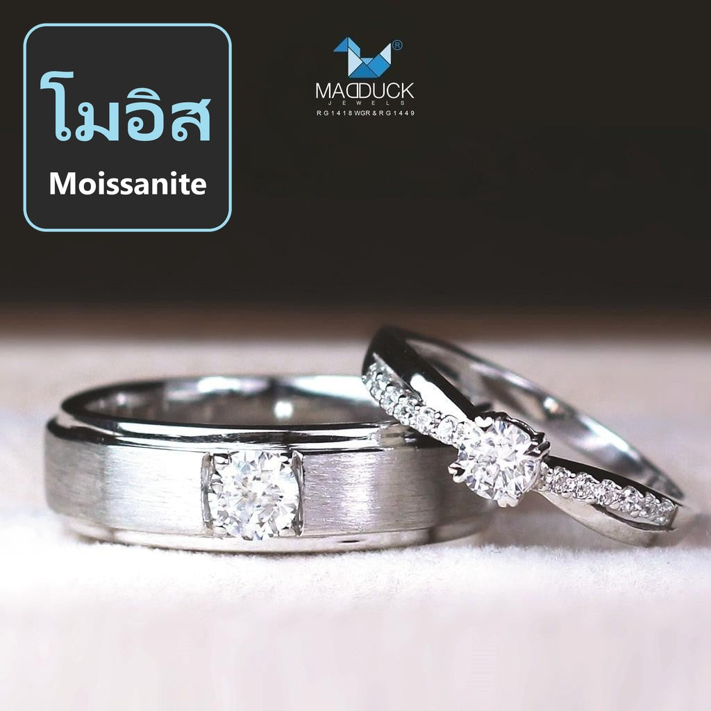 Couple ring set – Moissanite in 925 silver by Madduck Jewels
