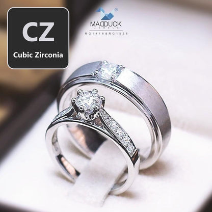 Couple ring set – CZ in 925 silver by Madduck Jewels