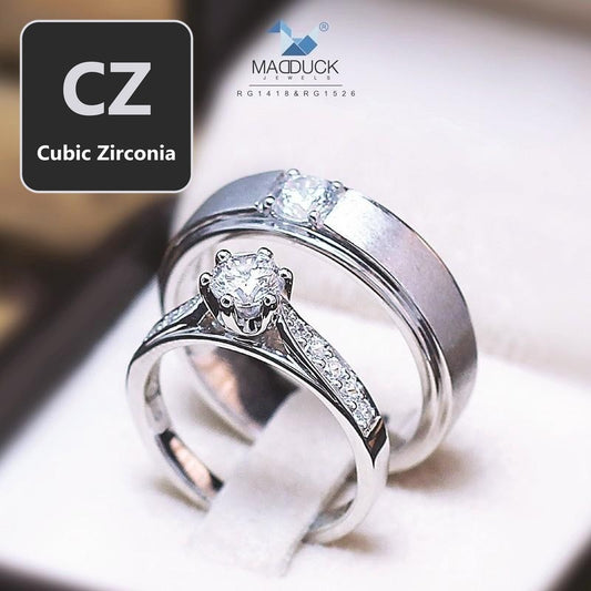 Couple ring set – CZ in 925 silver by Madduck Jewels