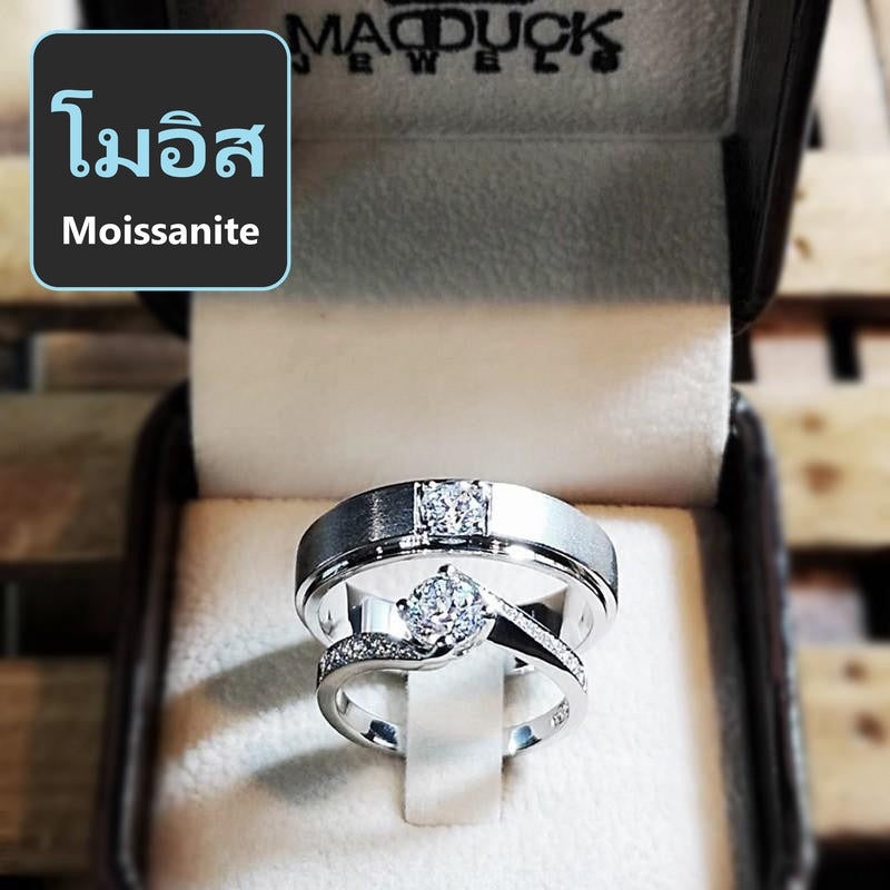 Couple ring set – Moissanite in 925 silver by Madduck Jewels