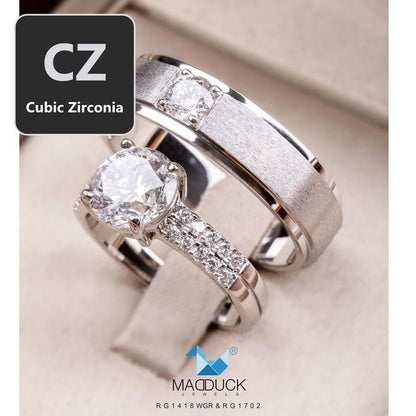 Couple ring set – CZ in 925 silver by Madduck Jewels