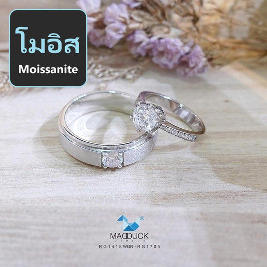 Couple ring set – Moissanite in 925 silver by Madduck Jewels