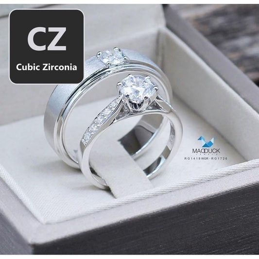 Couple ring set – CZ in 925 silver by Madduck Jewels