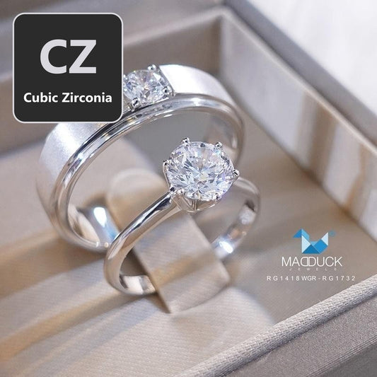 Couple ring set – CZ in 925 silver by Madduck Jewels