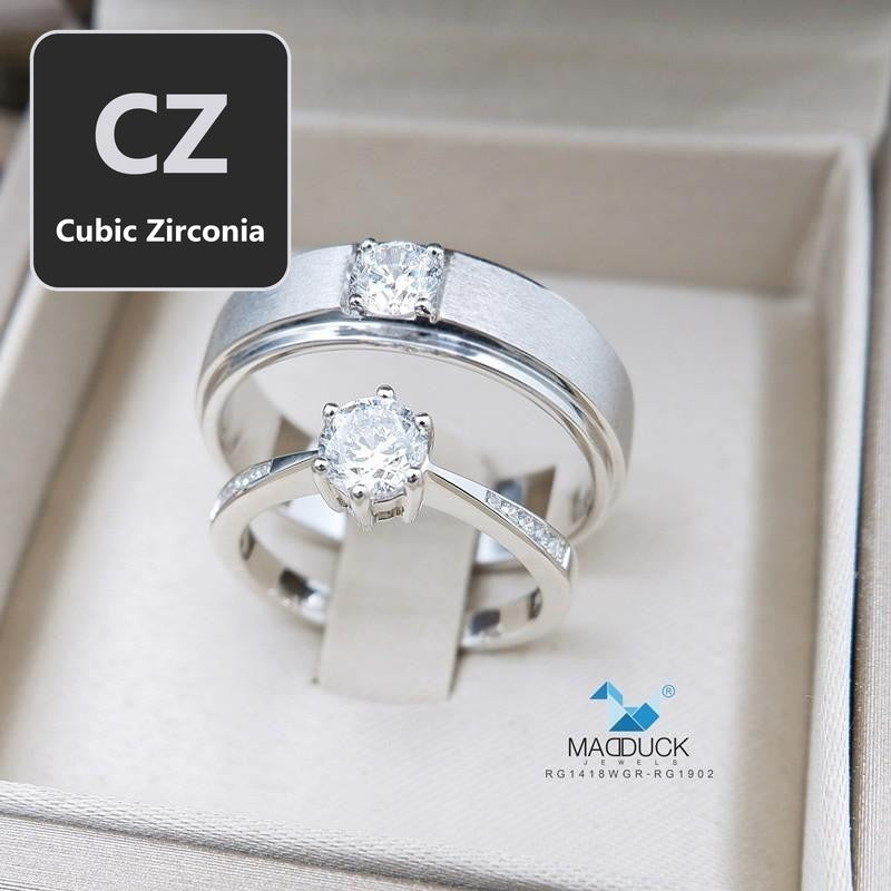 Couple ring set – CZ in 925 silver by Madduck Jewels