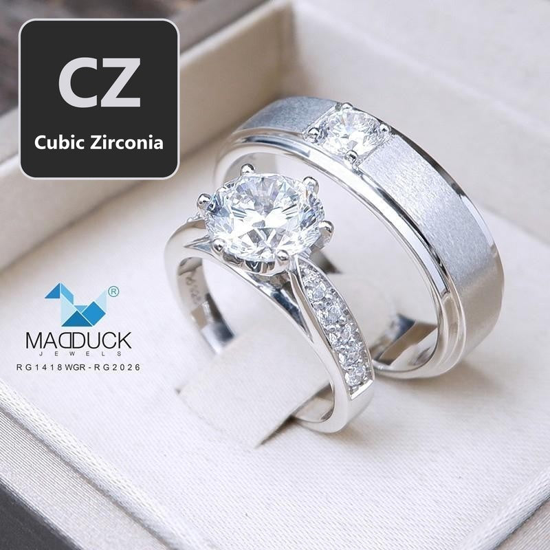 Couple ring set – CZ in 925 silver by Madduck Jewels