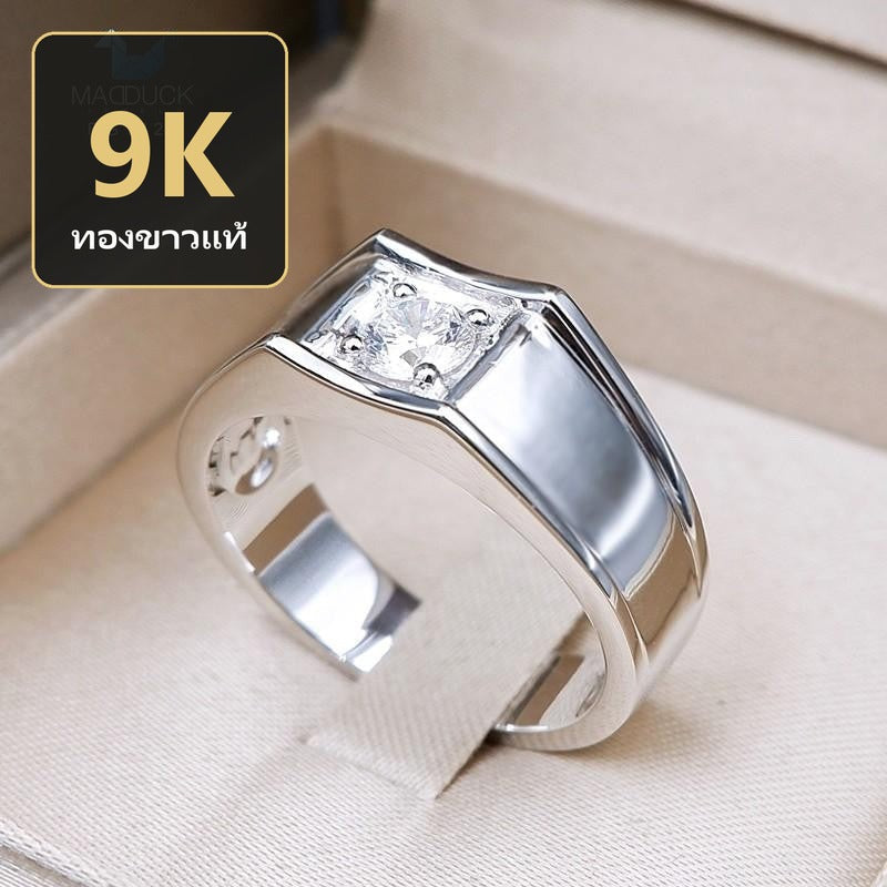 Men's ring – CZ in 9K white gold by Madduck Jewels