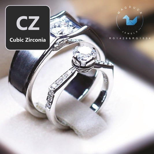 Couple ring set – CZ in 925 silver by Madduck Jewels
