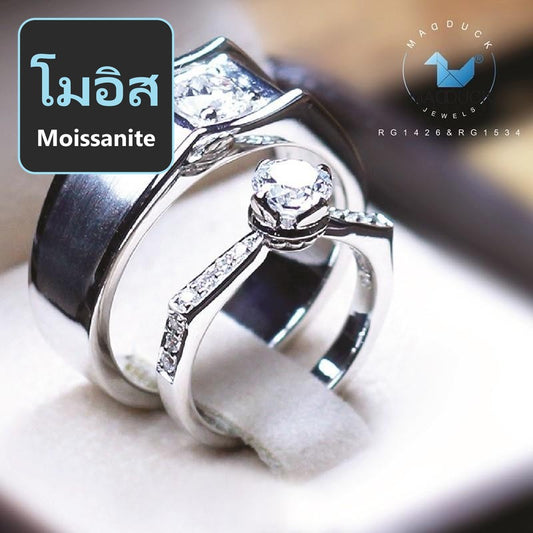 Couple ring set – Moissanite in 925 silver by Madduck Jewels