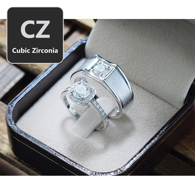 Couple ring set – CZ in 925 silver by Madduck Jewels