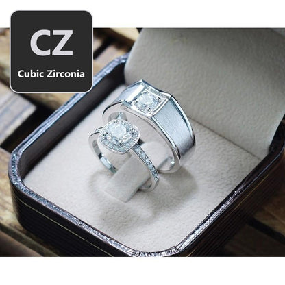 Couple ring set – CZ in 925 silver by Madduck Jewels