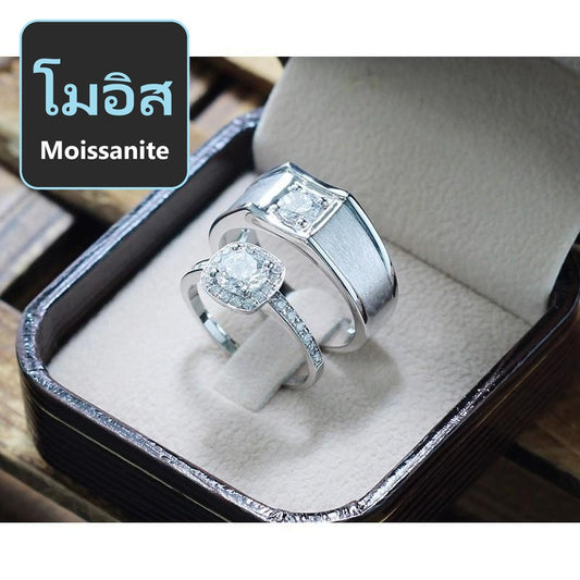 Couple ring set – Moissanite in 925 silver by Madduck Jewels