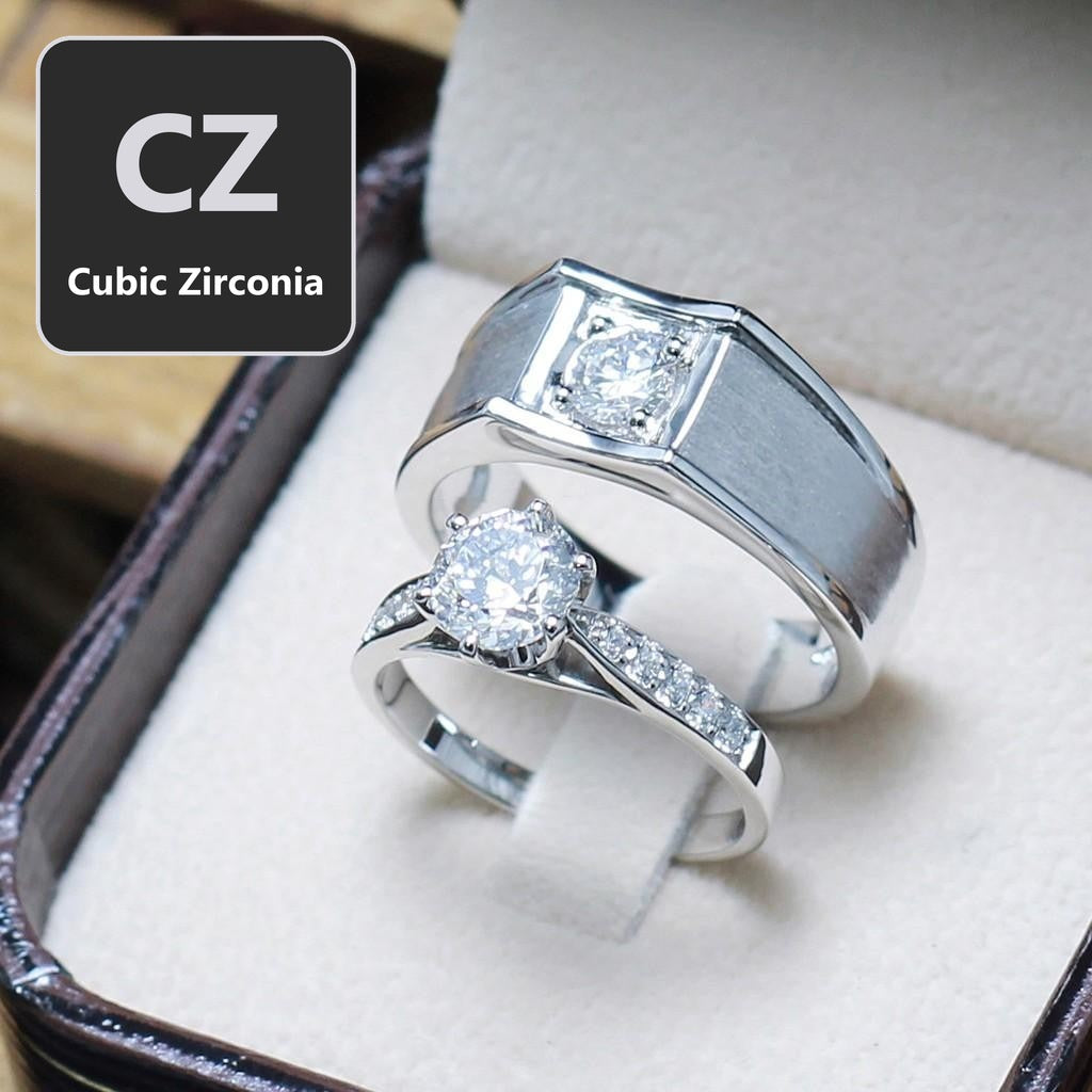 Couple ring set – CZ in 925 silver by Madduck Jewels