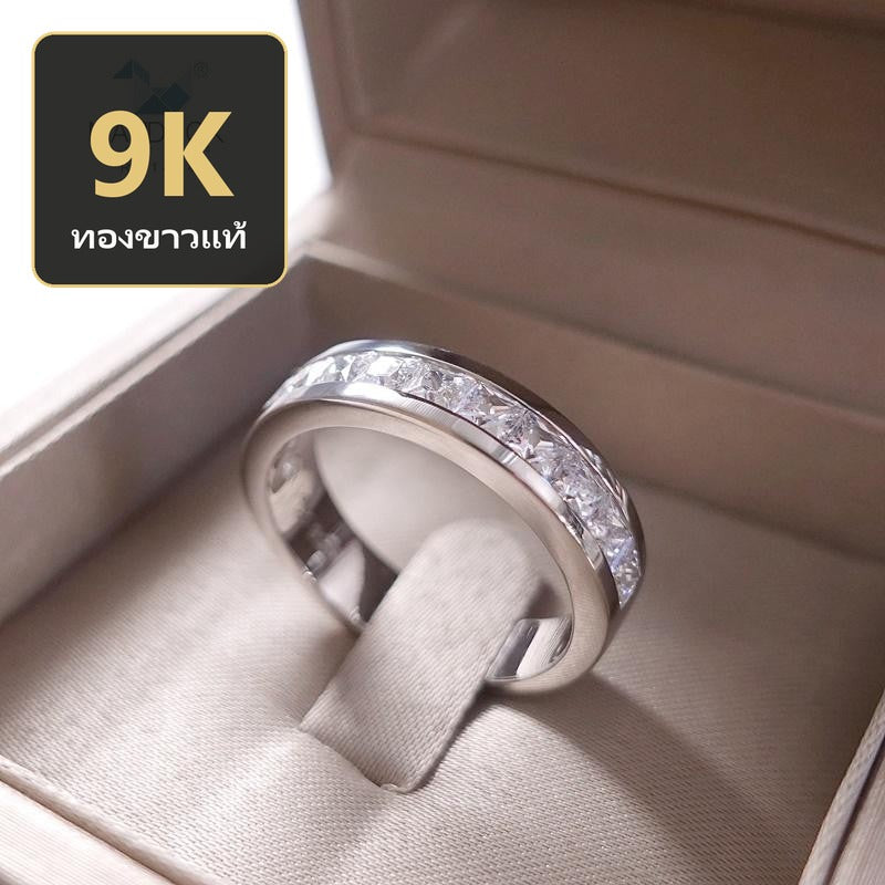 Unisex / male / female ring – CZ in 9K white gold by Madduck Jewels