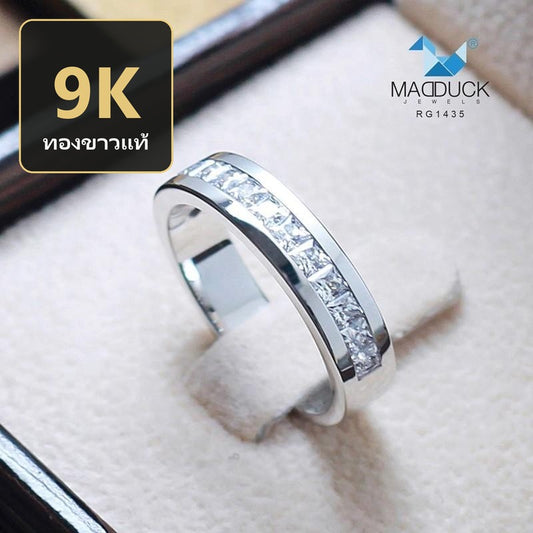 Unisex / male / female ring – CZ in 9K white gold by Madduck Jewels