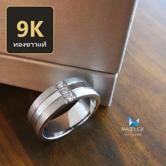 Men's ring – CZ in 9K white gold by Madduck Jewels
