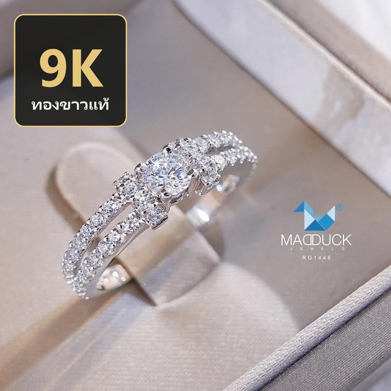 Women's ring – CZ in 9K white gold by Madduck Jewels