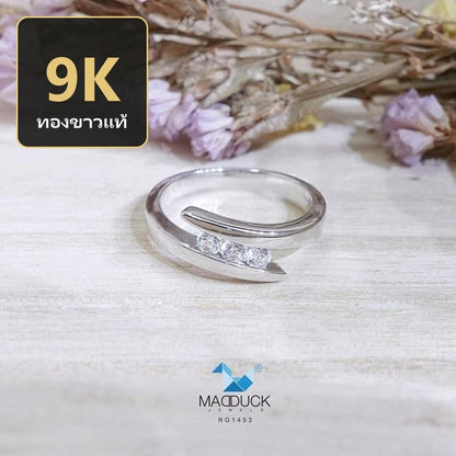Women's ring – CZ in 9K white gold by Madduck Jewels