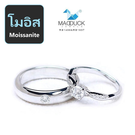 Couple ring set – Moissanite in 925 silver by Madduck Jewels