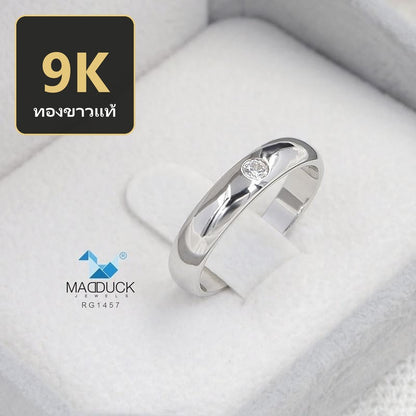 Unisex / male / female ring – CZ in 9K white gold by Madduck Jewels
