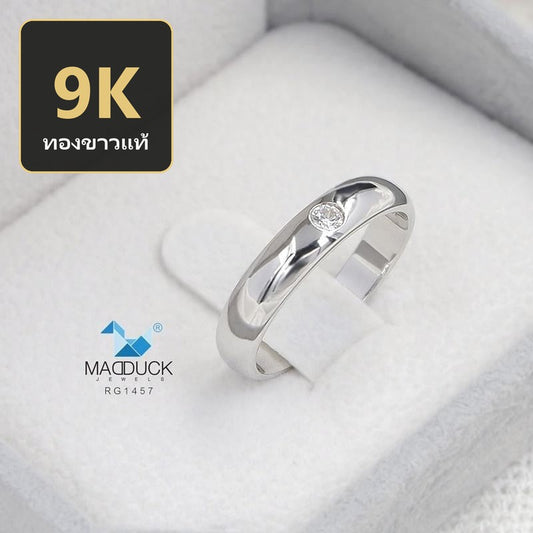 Unisex / male / female ring – CZ in 9K white gold by Madduck Jewels