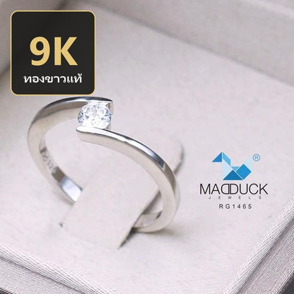 Women's ring – CZ in 9K white gold by Madduck Jewels