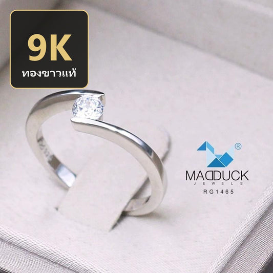 Women's ring – CZ in 9K white gold by Madduck Jewels