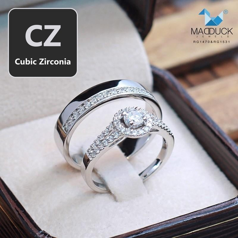 Couple ring set – CZ in 925 silver by Madduck Jewels
