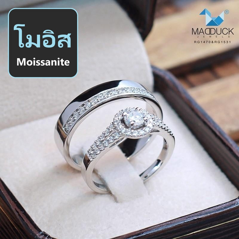 Couple ring set – Moissanite in 925 silver by Madduck Jewels
