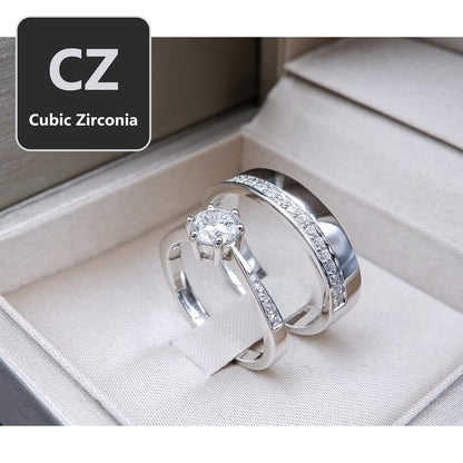 Couple ring set – CZ in 925 silver by Madduck Jewels