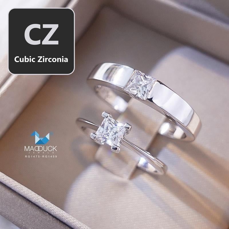 Couple ring set – CZ in 925 silver by Madduck Jewels