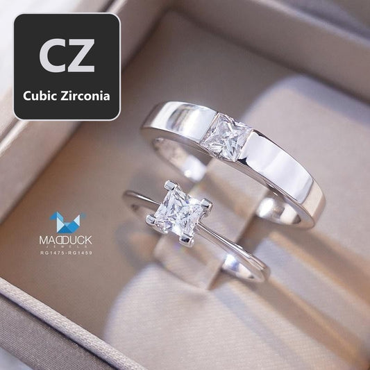 Couple ring set – CZ in 925 silver by Madduck Jewels