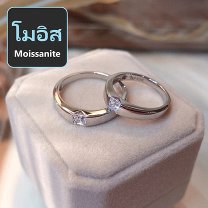 Couple ring set – Moissanite in 925 silver by Madduck Jewels