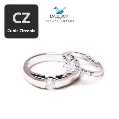 Couple ring set – CZ in 925 silver by Madduck Jewels