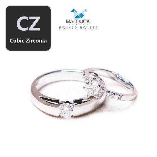 Couple ring set – CZ in 925 silver by Madduck Jewels