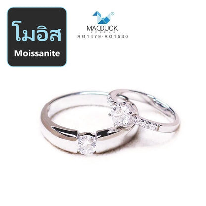Couple ring set – Moissanite in 925 silver by Madduck Jewels