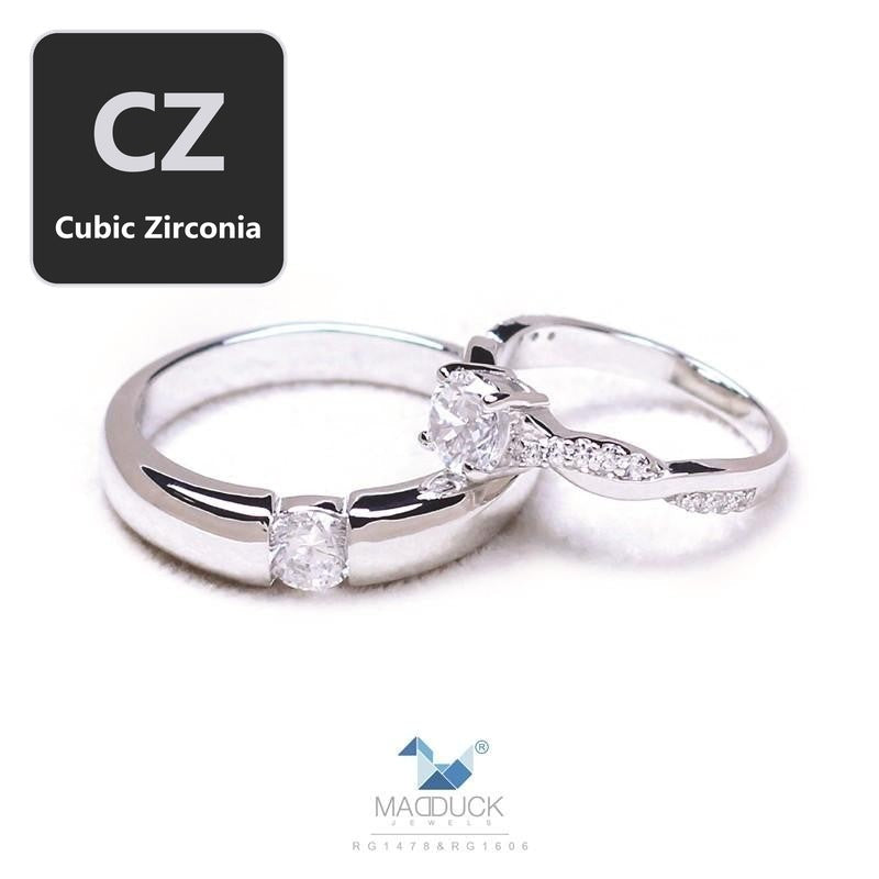 Couple ring set – CZ in 925 silver by Madduck Jewels