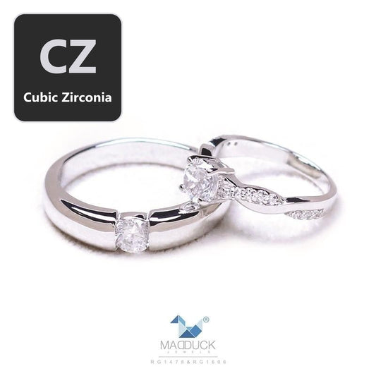 Couple ring set – CZ in 925 silver by Madduck Jewels