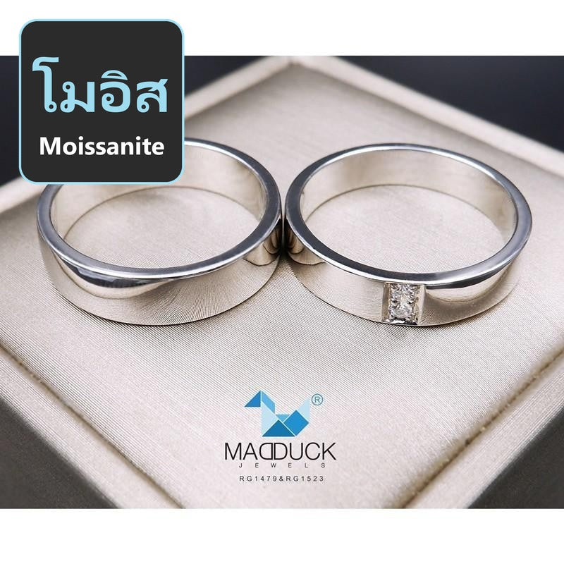 Couple ring set – Moissanite in 925 silver by Madduck Jewels