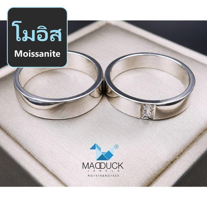 Couple ring set – Moissanite in 925 silver by Madduck Jewels