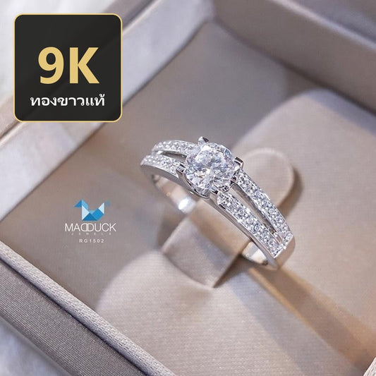 Women's ring – CZ in 9K white gold by Madduck Jewels