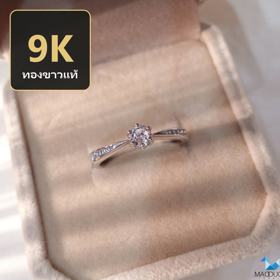 Women's ring – CZ in 9K white gold by Madduck Jewels