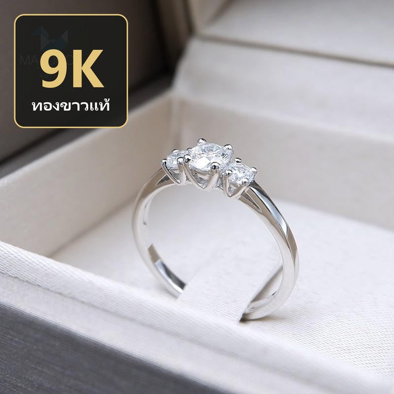 Women's ring – CZ in 9K white gold by Madduck Jewels