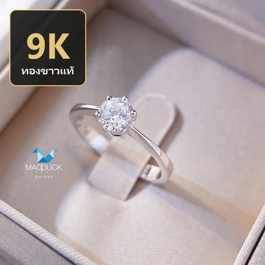 Women's ring – CZ in 9K white gold by Madduck Jewels
