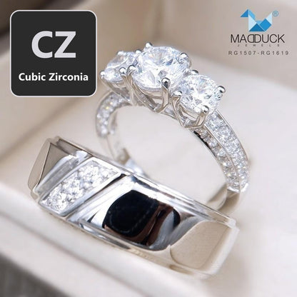 Couple ring set – CZ in 925 silver by Madduck Jewels