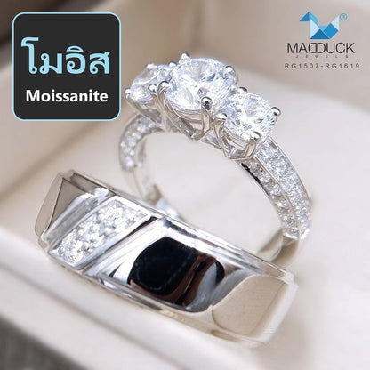Couple ring set – Moissanite in 925 silver by Madduck Jewels
