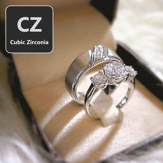 Couple ring set – CZ in 925 silver by Madduck Jewels