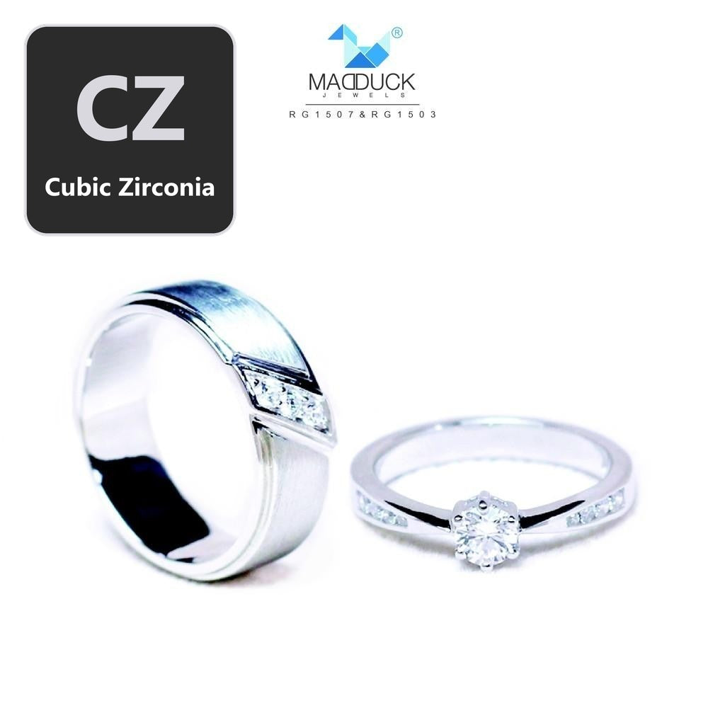 Couple ring set – CZ in 925 silver by Madduck Jewels
